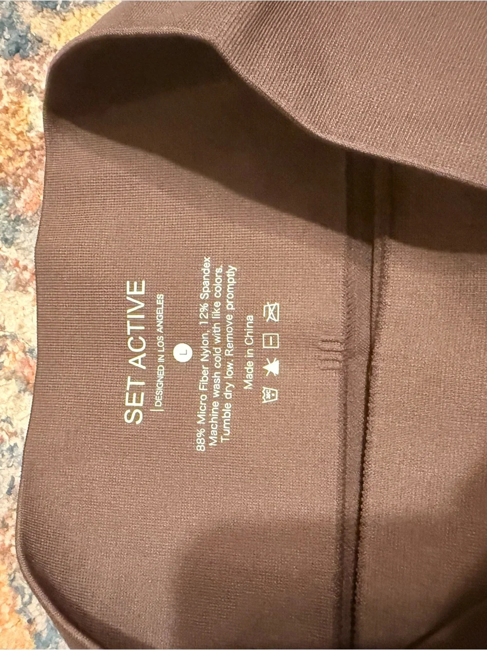 SET ACTIVE Purple Taupe Pepper Ribbed Athletic Shorts NWT - Picture 3 of 4